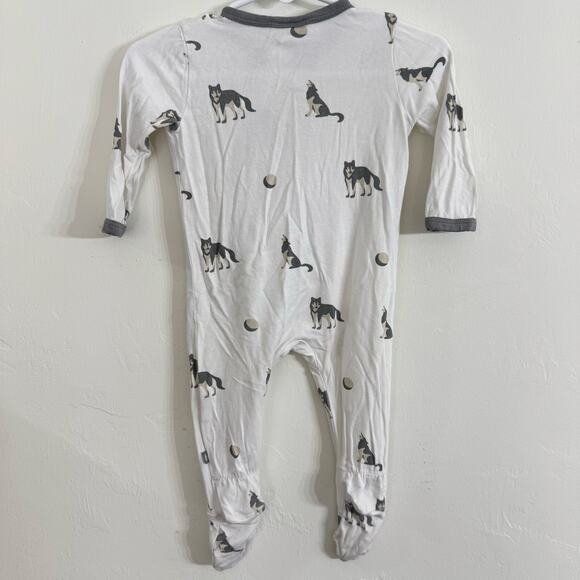 Kyte Baby Howl Zippered Footie Sleeper Size 3-6 Months Howling Wolf Moon - Picture 3 of 6